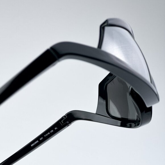 Balenciaga BB0289S 001 BRAND NEW Sunglasses Black Mirror Wraparound Unisex - Picture 11 of 12